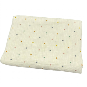 Tissu en <span class=keywords><strong>double</strong></span> <span class=keywords><strong>gaze</strong></span> 100% coton, imprimé <span class=keywords><strong>à</strong></span> <span class=keywords><strong>pois</strong></span> colorés, pour robes de femmes et vêtements pour bébés - Product Image 5