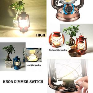 קלאסי ישן סגנון רטרו Cob Led עמעום דקורטיבי אור עתיק מתכת מנורת הוריקן נטענת קמפינג פנס בציר - Product Image 3