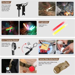 Kit <span class=keywords><strong>de</strong></span> survie d'urgence <span class=keywords><strong>de</strong></span> 238 pièces avec fournitures <span class=keywords><strong>de</strong></span> premiers secours, ensemble d'équipement <span class=keywords><strong>de</strong></span> survie tactique avec pochette Molle pour <span class=keywords><strong>tremblement</strong></span> <span class=keywords><strong>de</strong></span> <span class=keywords><strong>terre</strong></span>, camping et aventures - Product Image 6