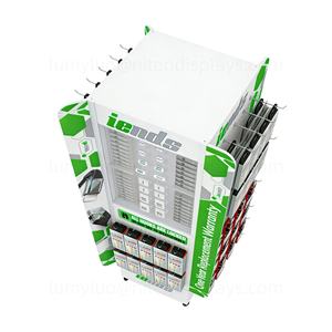 Support de sol métallique multifonctionnel rotatif à 4 faces avec crochets et porte pour câbles de charge, adaptateurs USB et atelier de réparation de téléphones - Product Image 4