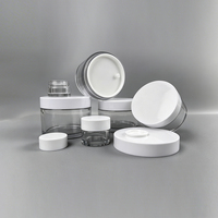 Pot en plastique transparent PET pour crème cosmétique et gommage corporel, disponible en 5 ml, 10 ml, 15 ml, 20 ml, 30 ml, 50 ml, 100 ml, 120 ml