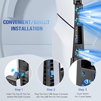 Ventilateur de refroidissement silencieux amélioré avec lumière LED et hubs USB 3.0, refroidisseur de console de jeu pour PlayStation 5 Slim Edition Disque/Numérique