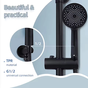 High Pressure Wall <b>Mount</b> Black Four Pattern Super Soft Silicon <b>Spray</b> Hand Shower Head With Self Clean Nozzle For Apartments - Product Image 2