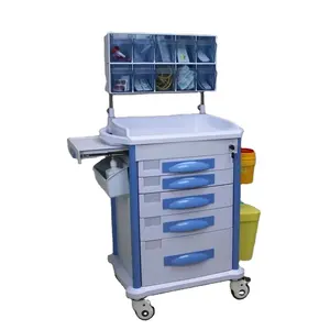 Produsen menyediakan troli perawatan medis dengan roda troli anestesi rumah sakit dengan rak anestesi