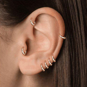 Moda cz joyería de las mujeres joyería de moda pulido de alta mínimo pendiente de aro - Product Image 5