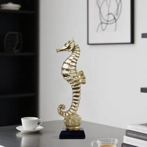 Lámina <span class=keywords><strong>de</strong></span> oro ecológica, artesanía <span class=keywords><strong>de</strong></span> nicho <span class=keywords><strong>de</strong></span> alta gama, resina, hipocampo, Concha, figura <span class=keywords><strong>de</strong></span> Animal, mueble <span class=keywords><strong>de</strong></span> TV <span class=keywords><strong>de</strong></span> Navidad, decoración del hogar - Product Image 1