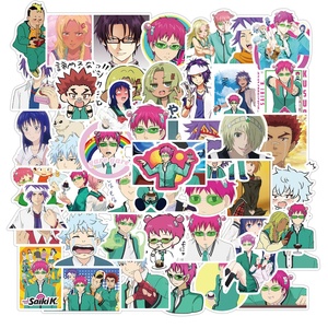 Autocollants Graffiti dessin animé <span class=keywords><strong>Saiki</strong></span> kuso, étiquette en vinyle imperméable pour ordinateur portable, bagages, Diy bricolage, 50 pièces - Product Image 4