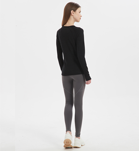 Vêtements thermiques respirants pour femmes à manches longues, <span class=keywords><strong>sous</strong></span>-vêtements en <span class=keywords><strong>laine</strong></span> mérinos 100% fine, vêtements en polaire, haut de fitness, <span class=keywords><strong>couche</strong></span> de base - Product Image 6