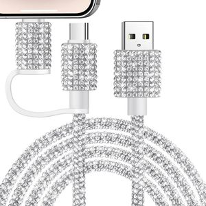 3A 1.2m nhanh sạc Rhinestone kim cương <span class=keywords><strong>USB</strong></span> cáp dữ liệu cho iPhone 16 Series cô gái phụ nữ - Product Image 1