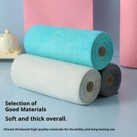 Serviette en rouleau épaisse en polyester-coton, conception à déchirure facile, séchage rapide, haute absorption, réutilisable, pour le nettoyage domestique et la cuisine