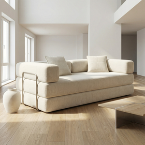 طقم أريكة حديثة بتصميم وحدات على شكل حرف L، كنبة فاخرة بمقاعد كبيرة، طراز نورديك، تنجيد مريح، أريكة استرخاء كبيرة - Product Image 1