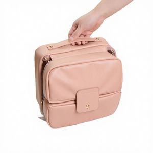 Organisateur de pinceaux de maquillage pliable imperméable en PU de grande capacité 3-6L, portable, pour pochette, sac cosmétique tendance pour femmes - Product Image 4