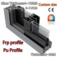 Ventana de PU Hecha a Medida, Resistente a la Intemperie, Perfiles de Extrusión de Fibra de Vidrio FRP GRP, Proveedor OEM para Obras de Ingeniería Comercial