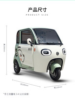 Petite voiture électrique à cabine fermée, 25-30 km/h, batterie au plomb-acide, tricycle électrique avec siège arrière pour le transport de passagers