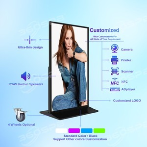 Afficheur numérique couleur 75 pouces sur pied, kiosque publicitaire, écran tactile pour ascenseur, indice de protection IP68 - Product Image 4