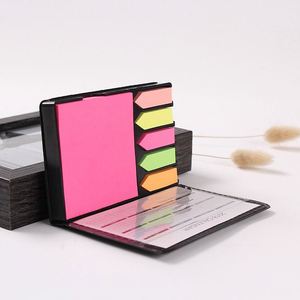 Wholesale Custom Office Supplies Sticky Notes Set <b>Memo</b> <b>Pad</b> With Top Sticky PU Box Good Quality - Product Image 3