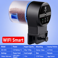 Distributeur automatique de nourriture pour poissons d'aquarium intelligent Wi-Fi avec minuterie pour Koi et poissons rouges, pour aquarium de bureau