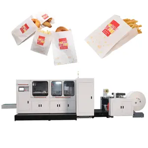 High Speed Roll fed mechanical kfc cookies snack small flat V Bottom fast Food Paper Bag forming making Machine