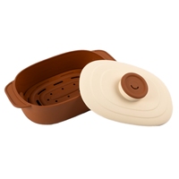 Panier vapeur en silicone sans BPA avec poignée, antiadhésif, pour micro-ondes, pour cuisson vapeur des aliments, légumes, œufs, raviolis, passoires et égouttoirs