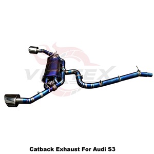 ระบบท่อไอเสียแบบ Catback สีน้ำเงินไทเทเนียม Vortex Sport Sound Tuning สำหรับ Audi S3 ปี 2013-2023 พร้อมวาล์วอิเล็กทรอนิกส์สำหรับรถแข่ง - Product Image 5