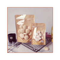 Dernier sac à fermeture éclair transparent d'un autre côté en papier kraft Offre Spéciale