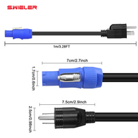 Câble d'alimentation AC 13 AWG 3 broches NEMA 5-15P vers Powercon, cordon d'alimentation en cuivre, rallonges pour la connexion de haut-parleurs DMX de scène