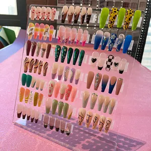 Gratis Sample Hand Gemaakt Ballerina Hoge Kwaliteit Movie Star Nail Design Lange Druk Op Valse Nagels Volledige Dekking Mode Westerse art Abs