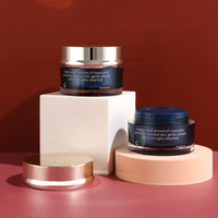 Pot en acrylique rond vide personnalisé de 50g et 30g à large ouverture pour emballage cosmétique, crème pour les yeux et le visage, avec couvercle