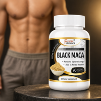 Capsules de racine de maca noire, complément alimentaire naturel à base de plantes, soutien quotidien au bien-être des hommes adultes, 90 capsules, végétalien, sans gluten