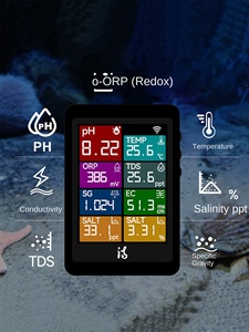 Ibbowl10 Modern persegi panjang Real-Time TDS Suhu deteksi pH multifungsi tangki ikan penguji kualitas air kotak tamu - Product Image 4