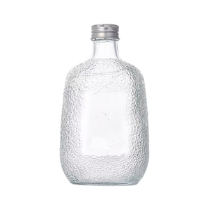 Garrafa de Vidro Vazia Pequena de 200ml para Vinho Caseiro com Padrão Glacial Verde e Tampa Rosqueada - Product Image 3