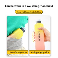 Bouteille d'eau WRELS avec logo personnalisé, dégradé de couleurs, légère, durable, portable, design incurvé, pour le sport et les activités de plein air