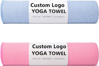 Serviette de yoga en microfibre antidérapante à picots gaufrés, absorbante, pour le yoga chaud, le fitness, le Bikram, le Pilates et la gym