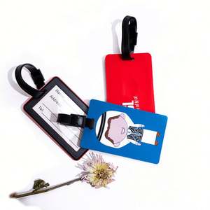 Personalised Custom 3D Logo Travel <b>Suitcase</b> Baggage <b>Tags</b> Soft Pvc Luggage <b>Tag</b> - Product Image 1