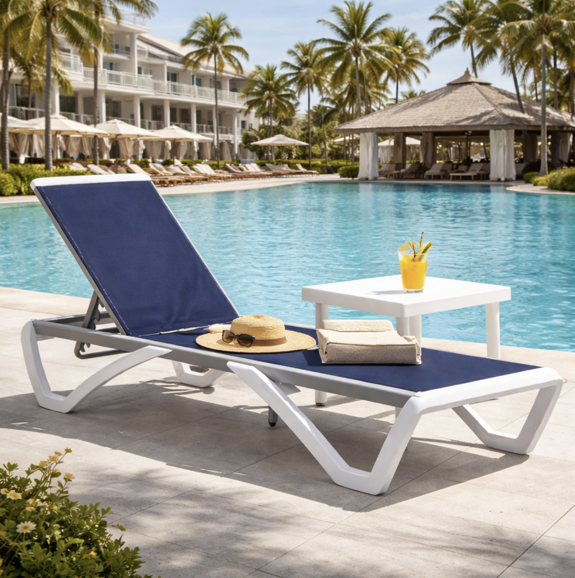 Chaise Flottante Gonflable FunInflatable – 4 En 1, Hamac/lit/chaise/coussin, En PVC, Thème Tropical, Charge 150 Kg – Pour Piscine, Plage, Lac