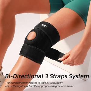 जिंगबा कम मोक नई शैली नियोप्रोरीन घुटने के ब्रेस खुले पैटेला डिजाइन 3 स्ट्रैप्स सिलिकॉन जेल पैड साइड स्टेबलाइज़र घुटने का समर्थन - Product Image 4