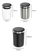 Bouteille de conservation alimentaire en verre sous vide de grande capacité avec recharge sans fil USB 1600 ml, pot à café à respiration automatique sous vide