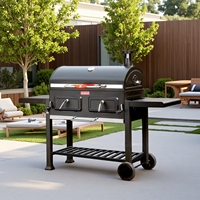Chariot multifonction pour l'extérieur, Grill au charbon de bois, avec rôtissoire, haute qualité SS304
