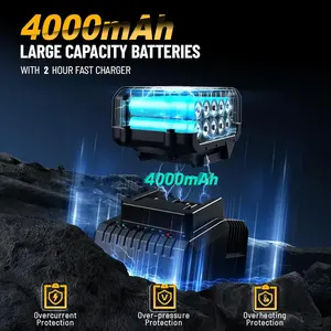 Juego <span class=keywords><strong>de</strong></span> Llaves <span class=keywords><strong>de</strong></span> <span class=keywords><strong>Impacto</strong></span> Eléctricas 3 en 1 para Automóvil, 20 V, Inalámbricas, 430 nm, Grado Industrial, Taladro y <span class=keywords><strong>Pistola</strong></span> <span class=keywords><strong>de</strong></span> <span class=keywords><strong>Impacto</strong></span> a Batería para Bricolaje - Product Image 6