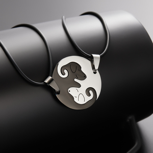 Conjunto de Collares para Parejas con Diseño de <span class=keywords><strong>Yin</strong></span> <span class=keywords><strong>Yang</strong></span> y Tai Chi, <span class=keywords><strong>Collar</strong></span> con Colgante de Perro para Mujer, Cadena de Cuerda, Joyería para Amantes de Animales, 2022 - Product Image 5