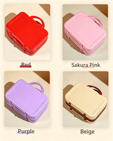 Mini trousse à cosmétiques Macaron ABS, boîte de rangement pour maquillage avec fermeture éclair et sangle élastique, mini valise rigide portable pour femmes OEM