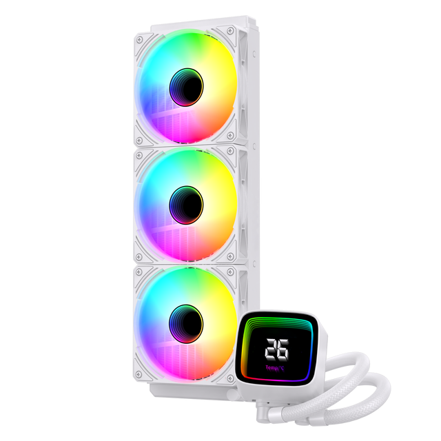 2026 Factory OEM Hot Sale Digital Display 360MM AIO CPU Water Cooling System ARGB PC Processor Liquid Cooler Fan for Gaming