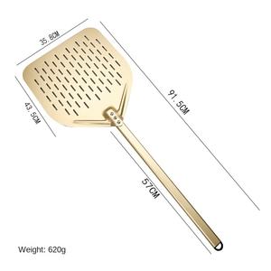 Ossido di alluminio oro usa e getta per <span class=keywords><strong>Pizza</strong></span> quadrato 14 pollici manico in legno pala per <span class=keywords><strong>Pizza</strong></span> per ristoranti cucina strumento di cottura - Product Image 4