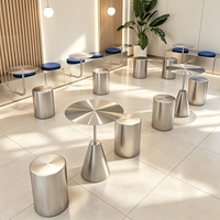 Ensemble de canapés et tables en acier inoxydable moderne, très demandé, pour café et salon de thé