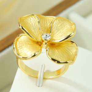 Anillos de Moda 2026, Anillos Cerrados de Cobre Chapado en Oro de 14k con Flores, Joyería de Diseño Único con Forma Geométrica para Chicas - Product Image 5