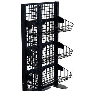 Présentoir de supermarché en gondole double face sur pied pour travaux légers personnalisable d'usine OEM Matériau fer métallique Vietnam - Product Image 1