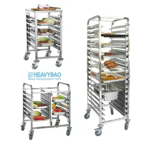 Heavybao Baru Stainless Steel 18-Tingkatan Multifungsi Rack Trolley