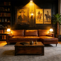 Ensemble de canapés sectionnels en cuir véritable de luxe contemporain en forme de L pour salon et hôtel, chaise longue douce et confortable