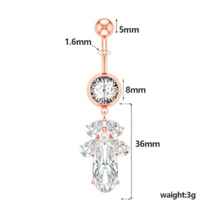 <span class=keywords><strong>2022</strong></span> nuevo diseño brillante vientre Piercing anillo joyería anillos de diamantes ombligo para accesorios de situación diaria - Product Image 4