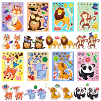 Lot de 8 autocollants de Pâques à visages interchangeables, étiquettes découpées personnalisées originales Kawaii, autocollants décoratifs imperméables pour journal, scrapbook, cadeau